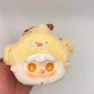 Adorable Yellow and White Plush Keychain